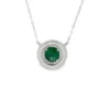 Emerald Halo Pendant Necklace
