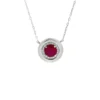 Round Ruby Halo Necklace