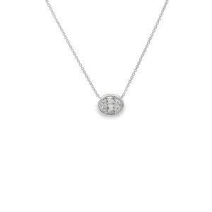 Oval Diamond Pendant Necklace