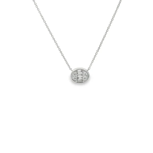 Oval Diamond Pendant Necklace