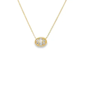 Oval Diamond Pendant Necklace