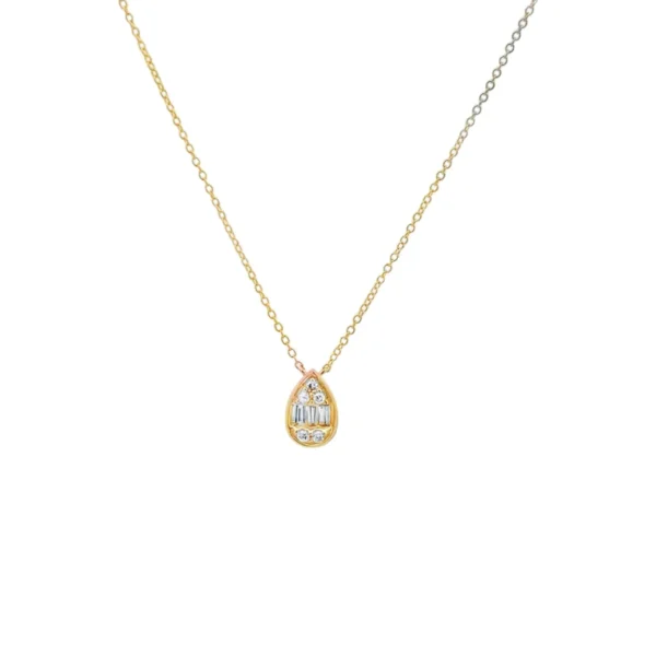 Teardrop Diamond Pendant Necklace