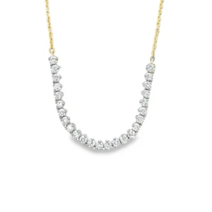Curved Diamond Bar Necklace