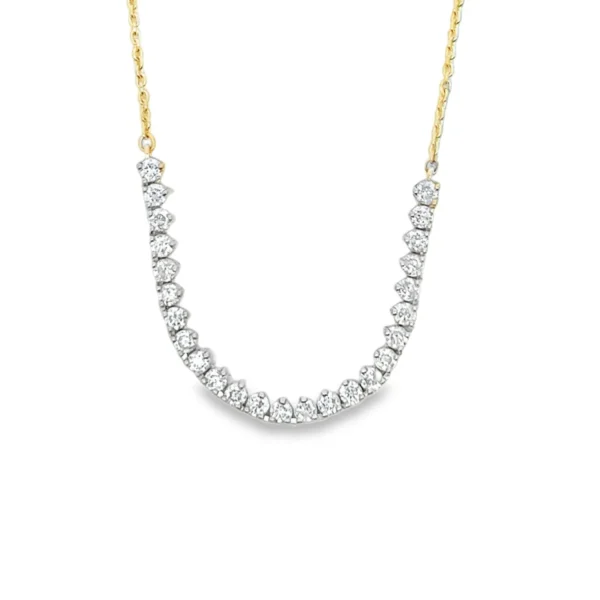 Curved Diamond Bar Necklace