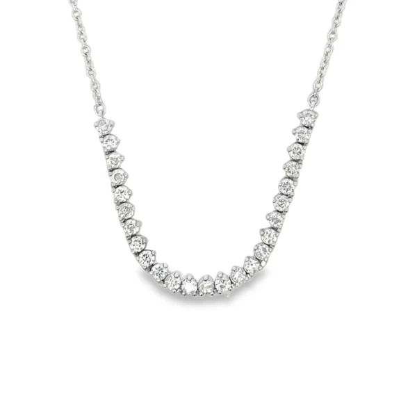 Graduated Diamond Bar Necklace