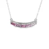 Pink Sapphire Bar Necklace