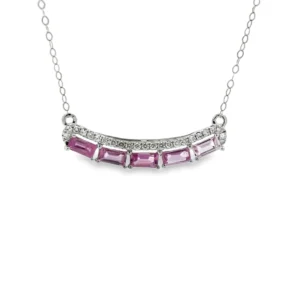 Pink Sapphire Bar Necklace