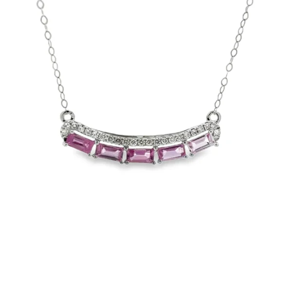 Pink Sapphire Bar Necklace