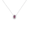 Pink Gemstone Halo Necklace