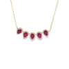 Pear Ruby Halo Necklace