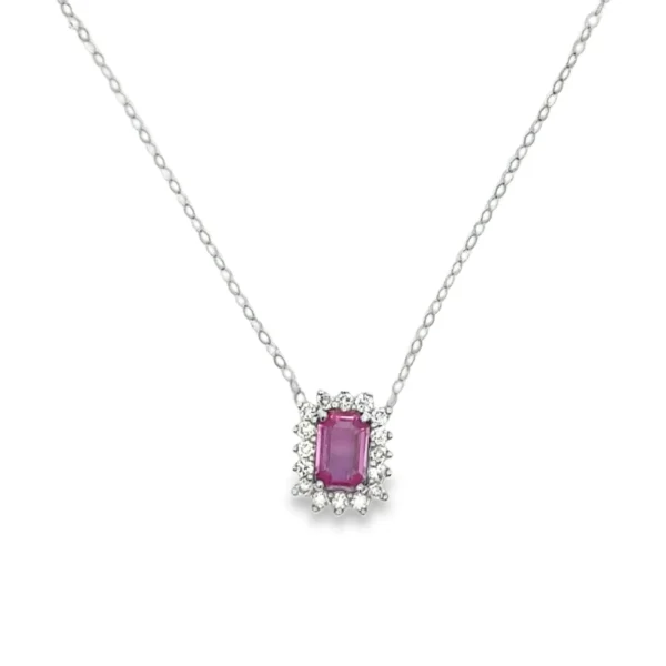 Emerald Cut Gemstone Necklace