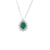 Pear Emerald Halo Necklace