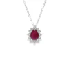 Pear Ruby Halo Necklace