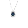 Sapphire Halo Pendant Necklace