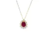 Pear Ruby Halo Necklace