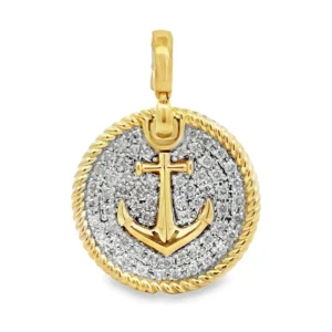 Anchor Diamond Medallion Pendant