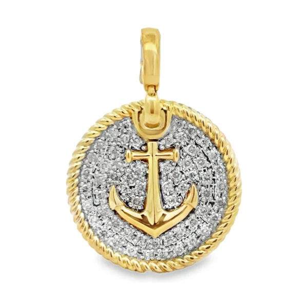 Anchor Diamond Medallion Pendant