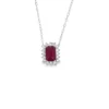 Ruby Halo Pendant Necklace