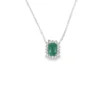 Emerald Halo Pendant Necklace