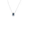 Sapphire Halo Pendant Necklace