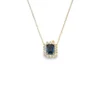 Sapphire Halo Pendant Necklace