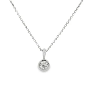 Bezel Diamond Pendant Necklace