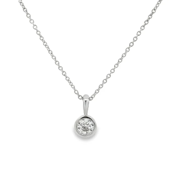 Bezel Diamond Pendant Necklace