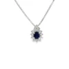 Oval Sapphire Halo Necklace