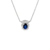 Oval Gemstone Halo Necklace