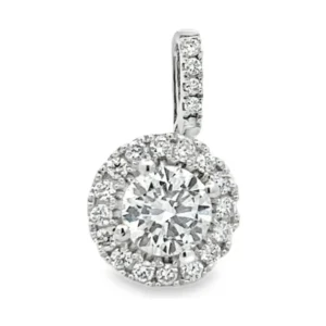 Halo Diamond Pendant Necklace