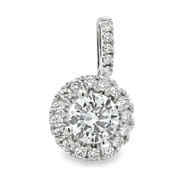 Halo Diamond Pendant Necklace