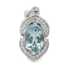 Aquamarine Diamond Halo Pendant