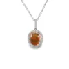 Opal Diamond Halo Necklace