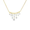 Diamond Cluster Fringe Necklace