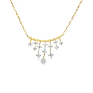 Diamond Cluster Fringe Necklace