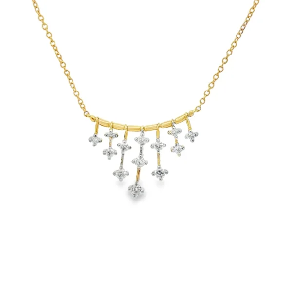 Diamond Cluster Fringe Necklace