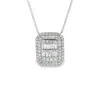 Baguette Halo Diamond Pendant