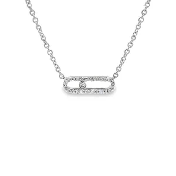 Oval Openwork Diamond Pendant