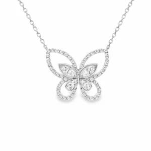 Butterfly Diamond Pendant Necklace