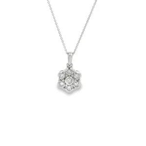 Diamond Cluster Pendant Necklace