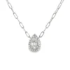 Teardrop Halo Pendant Necklace