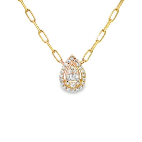 Pear Diamond Pendant Necklace