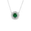 Emerald Halo Pendant Necklace