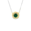 Emerald Halo Pendant Necklace