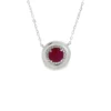 Ruby Diamond Halo Necklace