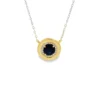 Sapphire Halo Pendant Necklace