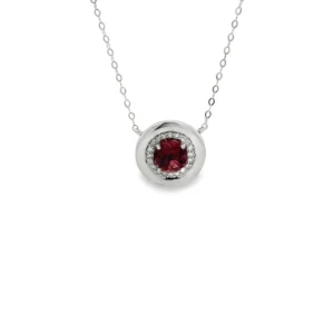 Halo Gemstone Pendant Necklace