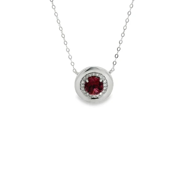 Halo Gemstone Pendant Necklace
