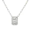 Emerald Halo Pendant Necklace