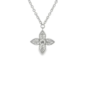 Floral Diamond Pendant Necklace